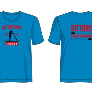 Dittons Paddle Boarding Mens Location 100% Cotton T-Shirt (Sky Blue)